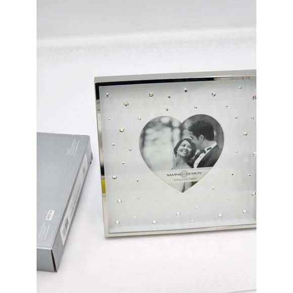 4x4 Picture Frame Celia Frame Fits 4x4 Photo Swing Design Bridal - Picture 1 of 8